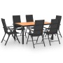 Juego de comedor de jardín 7 piezas negro y marrón de vidaXL, Conjuntos de jardín - Ref: Foro24-3060055, Precio: 589,99 €, De...