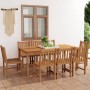 9-piece solid teak wood garden dining set by vidaXL, Garden sets - Ref: Foro24-3059942, Price: 1,00 €, Discount: %