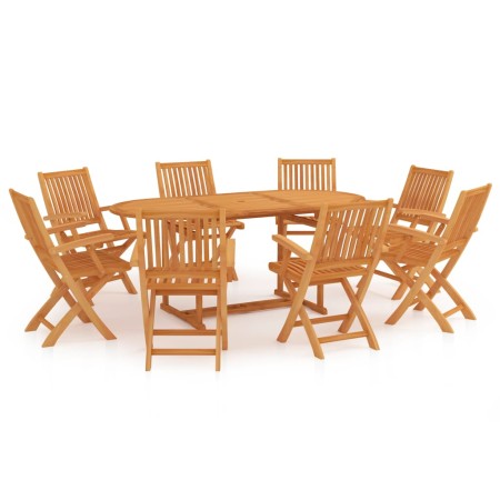 Conjunto de comedor de jardín 9 piezas madera maciza de teca de vidaXL, Conjuntos de jardín - Ref: Foro24-3059562, Precio: 1,...