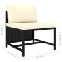 Set de muebles de jardín 9 pzas y cojines ratán sintético negro de vidaXL, Conjuntos de jardín - Ref: Foro24-3059792, Precio:...