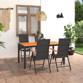 5-teiliges Garten-Esszimmerset in Schwarz und Braun von vidaXL, Gartensets - Ref: Foro24-3060078, Preis: 505,44 €, Rabatt: %