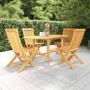 Garden dining set 5 pieces solid teak wood by vidaXL, Garden sets - Ref: Foro24-3059585, Price: 574,99 €, Discount: %