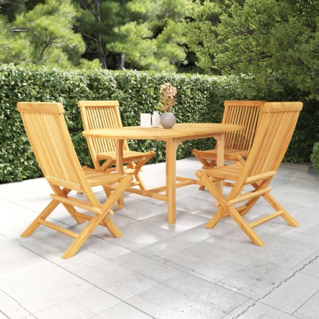 Garden dining set 5 pieces solid teak wood by vidaXL, Garden sets - Ref: Foro24-3059585, Price: 574,99 €, Discount: %