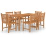 Conjunto de comedor de jardín 7 piezas madera maciza de teca de vidaXL, Conjuntos de jardín - Ref: Foro24-3059940, Precio: 1,...