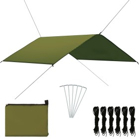 Green outdoor tarpaulin 4x4 m by vidaXL, Umbrellas - Ref: Foro24-93061, Price: 48,99 €, Discount: %