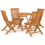 Garten-Essgruppe 5-teilig aus massivem Teakholz von vidaXL, Gartensets - Ref: Foro24-3059579, Preis: 364,75 €, Rabatt: %