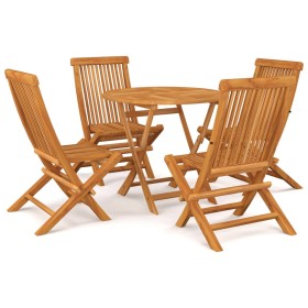 Garden dining set 5 pieces solid teak wood by vidaXL, Garden sets - Ref: Foro24-3059579, Price: 323,99 €, Discount: %