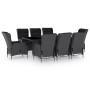 Set comedor jardín 9 pzas cojines ratán sintético gris oscuro de vidaXL, Conjuntos de jardín - Ref: Foro24-3060138, Precio: 1...