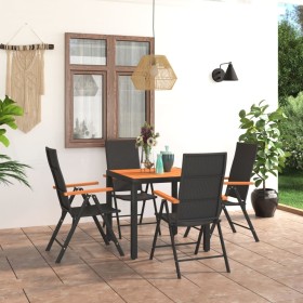 5-teiliges Garten-Essset in Schwarz und Braun von vidaXL, Gartensets - Ref: Foro24-3060077, Preis: 418,62 €, Rabatt: %