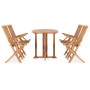 Folding 5-piece solid teak wood garden dining set by vidaXL, Garden sets - Ref: Foro24-3059975, Price: 589,48 €, Discount: %