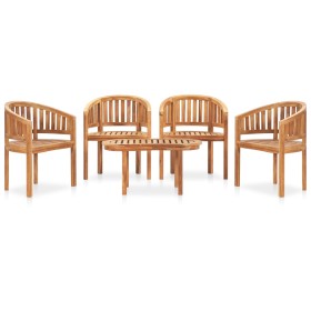 5-piece solid teak wood garden furniture set by vidaXL, Garden sets - Ref: Foro24-3059963, Price: 749,99 €, Discount: %