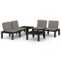 Set de muebles de jardín 4 piezas con cojines plástico gris de vidaXL, Conjuntos de jardín - Ref: Foro24-3059832, Precio: 270...