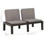 Set de muebles de jardín 4 piezas con cojines plástico gris de vidaXL, Conjuntos de jardín - Ref: Foro24-3059832, Precio: 266...