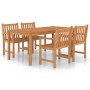 Conjunto de comedor de jardín 5 piezas madera maciza de teca de vidaXL, Conjuntos de jardín - Ref: Foro24-3059943, Precio: 77...