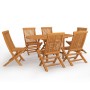 Garden dining set 7 pieces solid teak wood by vidaXL, Garden sets - Ref: Foro24-3059586, Price: 684,99 €, Discount: %