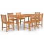 Conjunto de comedor de jardín 7 piezas madera maciza de teca de vidaXL, Conjuntos de jardín - Ref: Foro24-3059945, Precio: 92...