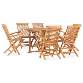 Folding garden dining set 7 pieces solid teak wood by vidaXL, Garden sets - Ref: Foro24-3059986, Price: 560,99 €, Discount: %