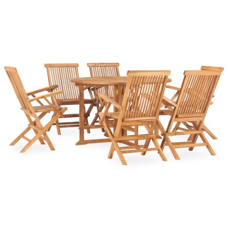 Folding garden dining set 7 pieces solid teak wood by vidaXL, Garden sets - Ref: Foro24-3059986, Price: 560,04 €, Discount: %