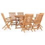 Klappbare Garten-Essgruppe, 7-teilig, aus massivem Teakholz von vidaXL, Gartensets - Ref: Foro24-3059986, Preis: 560,99 €, Ra...