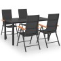 Juego de comedor para jardín 5 piezas negro y marrón de vidaXL, Conjuntos de jardín - Ref: Foro24-3060072, Precio: 491,51 €, ...