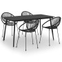 Juego de comedor de jardín 5 piezas ratán PVC negro de vidaXL, Conjuntos de jardín - Ref: Foro24-3060221, Precio: 480,58 €, D...