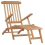 Garden loungers with footrest and solid teak wood table by vidaXL, Loungers - Ref: Foro24-3059959, Price: 416,40 €, Discount: %