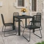 Set de comedor de jardín de 5 piezas PVC ratán negro de vidaXL, Conjuntos de jardín - Ref: Foro24-3060119, Precio: 387,61 €, ...