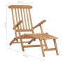 Garden loungers with footrest and solid teak wood table by vidaXL, Loungers - Ref: Foro24-3059959, Price: 416,40 €, Discount: %