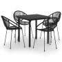 Juego de comedor de jardín 5 piezas ratán PVC negro de vidaXL, Conjuntos de jardín - Ref: Foro24-3060226, Precio: 459,64 €, D...