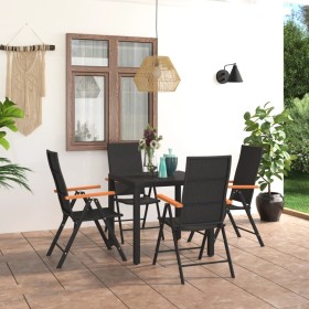 5-teiliges Garten-Essset in Schwarz und Braun von vidaXL, Gartensets - Ref: Foro24-3060083, Preis: 410,40 €, Rabatt: %