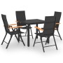 5-piece black and brown garden dining set by vidaXL, Garden sets - Ref: Foro24-3060083, Price: 410,40 €, Discount: %