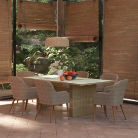 7-Piece Brown Synthetic Rattan Garden Dining Set by vidaXL, Garden sets - Ref: Foro24-3059484, Price: 912,99 €, Discount: %