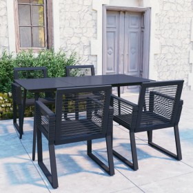 5-teiliges Garten-Esszimmerset mit schwarzem PVC-Rattan von vidaXL, Gartensets - Ref: Foro24-3060215, Preis: 420,85 €, Rabatt: %