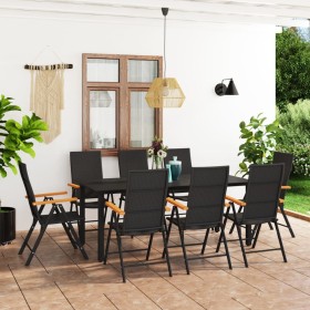 9-teiliges Garten-Essset in Schwarz und Braun von vidaXL, Gartensets - Ref: Foro24-3060075, Preis: 844,29 €, Rabatt: %