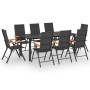 9-teiliges Garten-Essset in Schwarz und Braun von vidaXL, Gartensets - Ref: Foro24-3060075, Preis: 844,29 €, Rabatt: %