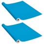 Láminas autoadhesivas muebles 2 uds PVC azul celeste 500x90 cm de vidaXL, Láminas para ventana - Ref: Foro24-3059655, Precio:...