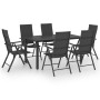 Juego de comedor para jardín 7 piezas negro de vidaXL, Conjuntos de jardín - Ref: Foro24-3060049, Precio: 556,68 €, Descuento: %