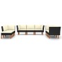 Set de muebles de jardín 9 pzas y cojines ratán sintético negro de vidaXL, Conjuntos de jardín - Ref: Foro24-3059748, Precio:...