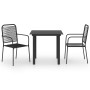 3-piece garden dining set, black glass and steel by vidaXL, Garden sets - Ref: Foro24-3060207, Price: 202,75 €, Discount: %