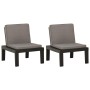 Garden armchairs with cushions, 2 units, gray plastic by vidaXL, Garden chairs - Ref: Foro24-3059824, Price: 147,99 €, Discou...