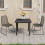 3-teiliges Garten-Ess-Set aus schwarzem PVC-Rattan von vidaXL, Gartensets - Ref: Foro24-3060130, Preis: 193,44 €, Rabatt: %