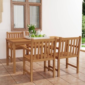 Garden dining set 5 pieces solid teak wood by vidaXL, Garden sets - Ref: Foro24-3059939, Price: 713,63 €, Discount: %