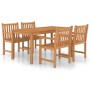 Garten-Essgruppe 5-teilig aus massivem Teakholz von vidaXL, Gartensets - Ref: Foro24-3059939, Preis: 713,63 €, Rabatt: %