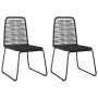 Black PVC rattan 3-piece garden dining set by vidaXL, Garden sets - Ref: Foro24-3060130, Price: 193,44 €, Discount: %