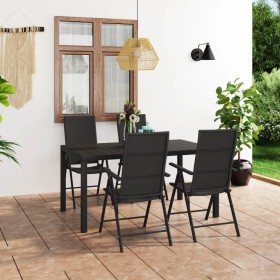 5-piece black garden dining set by vidaXL, Garden sets - Ref: Foro24-3060060, Price: 423,74 €, Discount: %