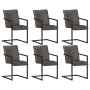 Cantilever Dining Chairs 6 pcs Gray Genuine Leather by vidaXL, dining chairs - Ref: Foro24-3060206, Price: 731,53 €, Discount: %