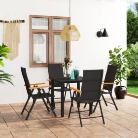 5-teiliges Garten-Esszimmerset in Schwarz und Braun von vidaXL, Gartensets - Ref: Foro24-3060071, Preis: 431,22 €, Rabatt: %