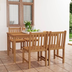 Garden dining set 5 pieces solid teak wood by vidaXL, Garden sets - Ref: Foro24-3059933, Price: 637,09 €, Discount: %