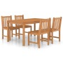 Garden dining set 5 pieces solid teak wood by vidaXL, Garden sets - Ref: Foro24-3059933, Price: 612,55 €, Discount: %