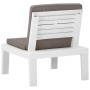 Garden armchairs with cushions 2 units white plastic by vidaXL, Garden chairs - Ref: Foro24-3059823, Price: 140,66 €, Discoun...